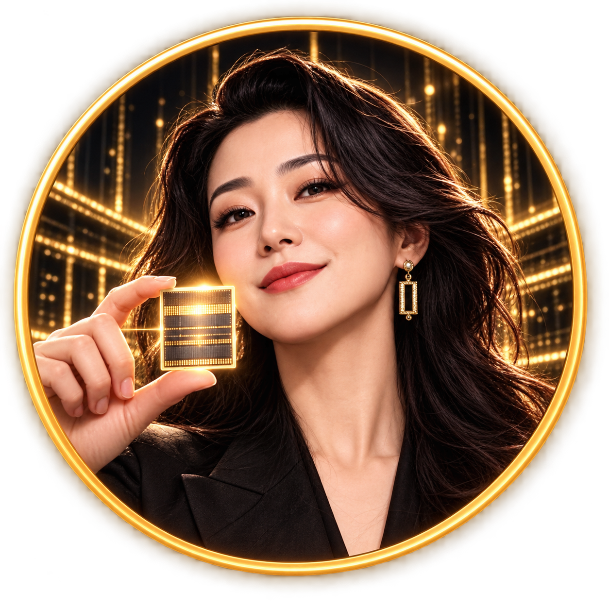 KDRAMA’s leading character holding a glowing memory chip